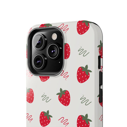 Strawberry Doodle Delight Tough Phone Case | Food
