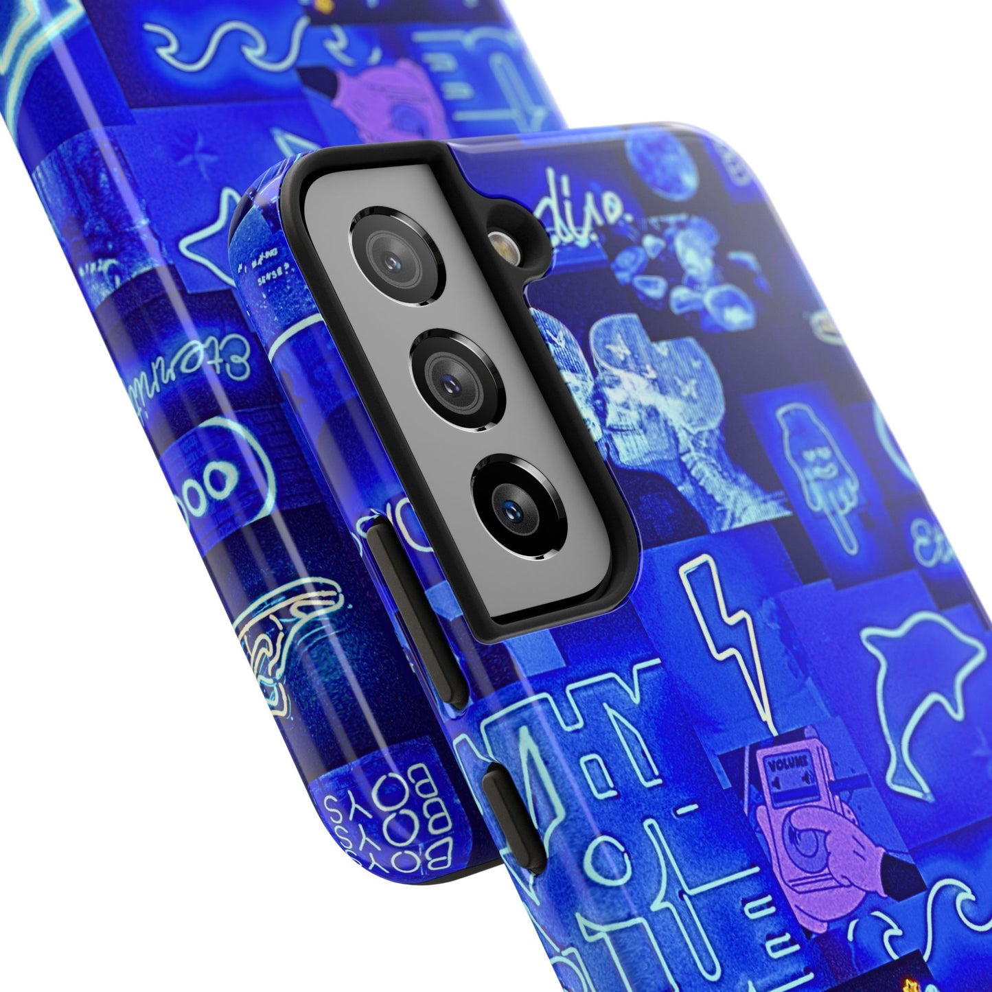 Blue Neon Style Tough Phone Case | Aesthetic