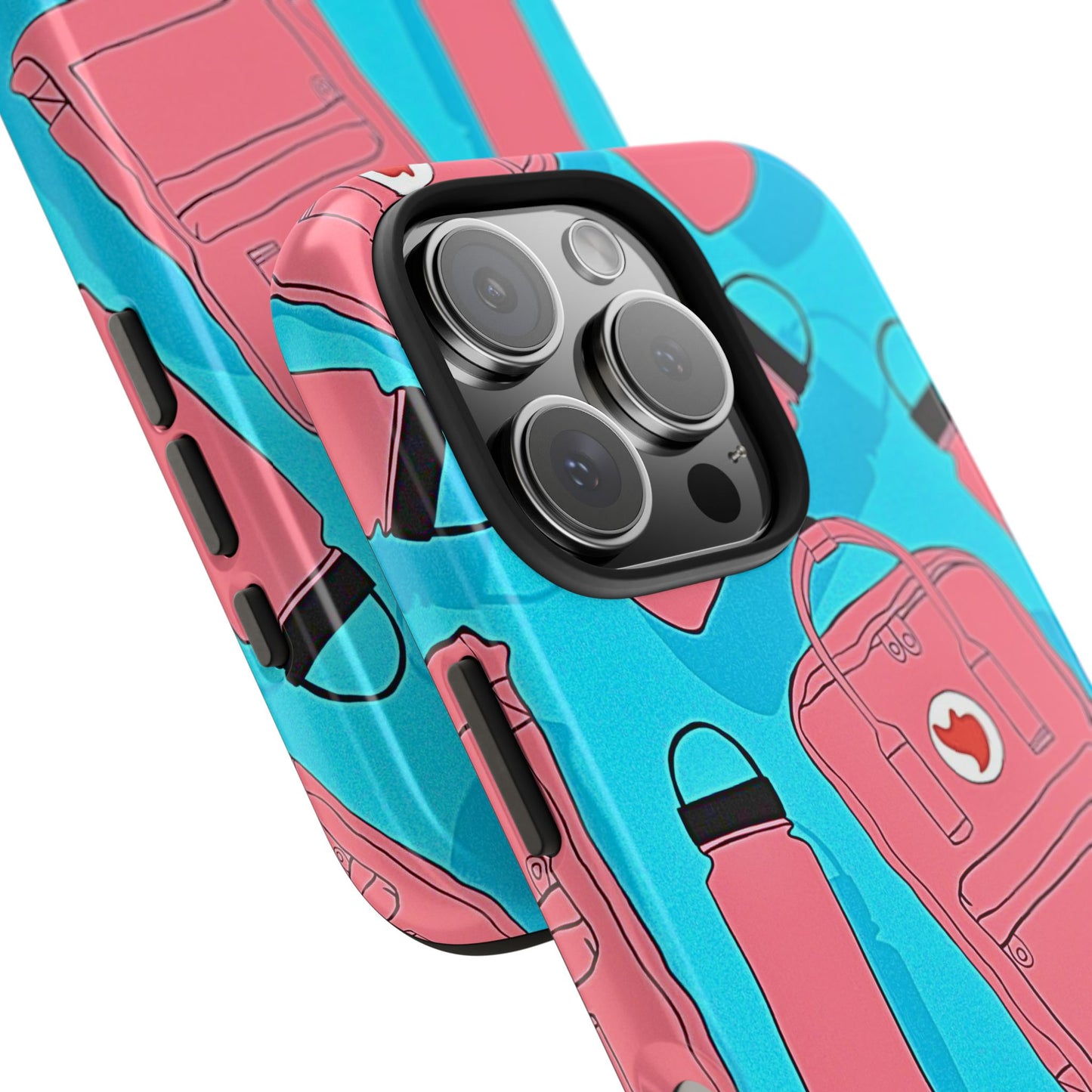 VSCO Kanken Backpack Water Bottle Pink & Blue Tough Phone Case | Aesthetic