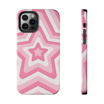 Pink Preppy Star Pattern Style Tough Phone Case | Aesthetic