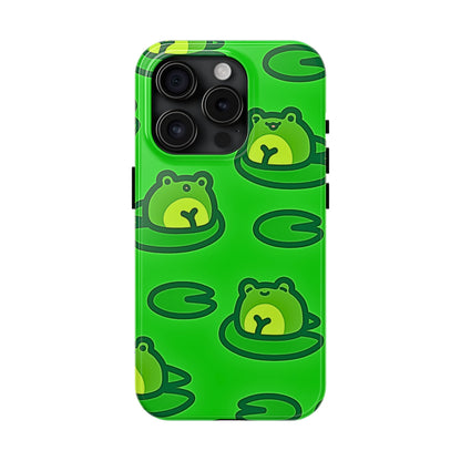 Cute Green Frogs Pattern Tough Phone Case | Animals