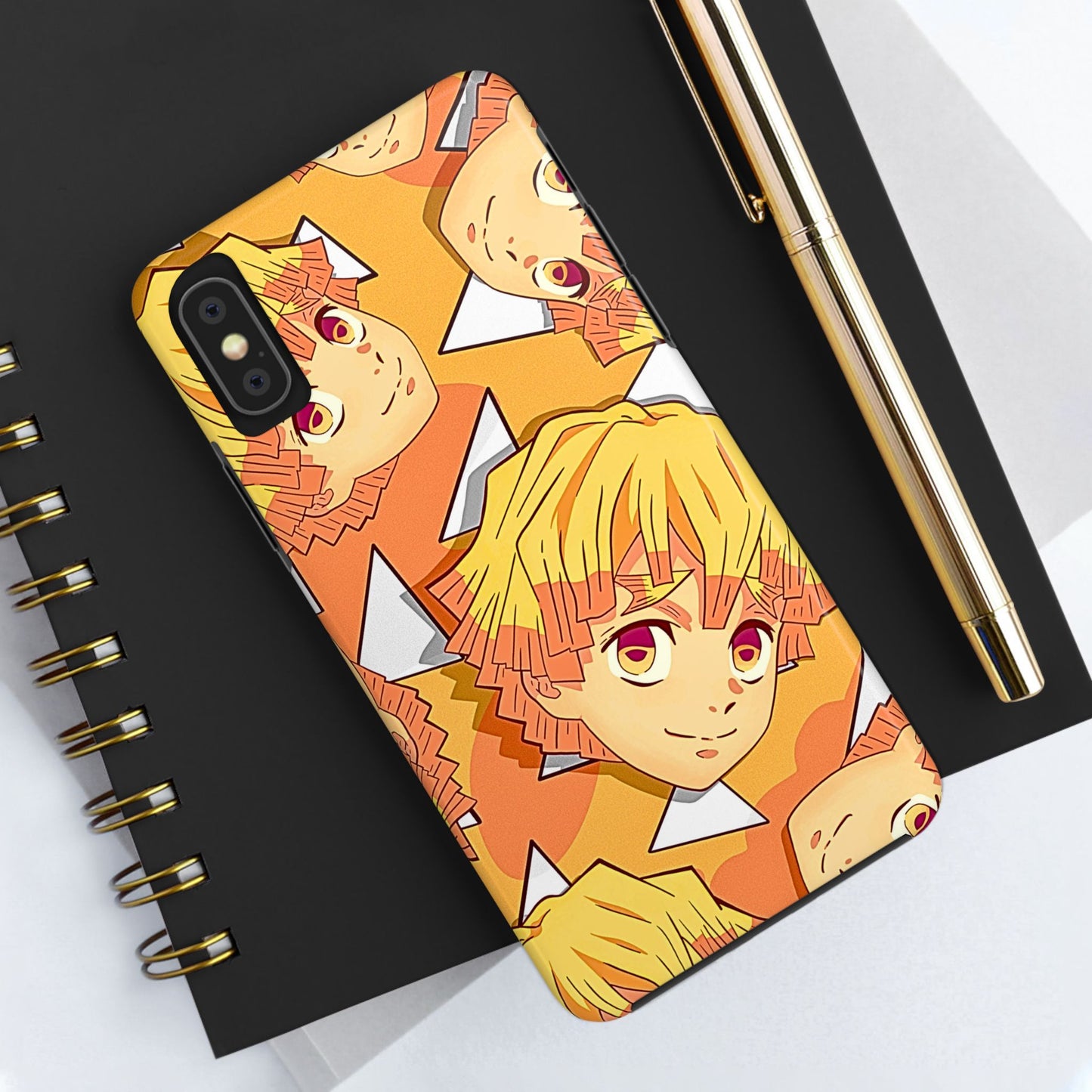 Zenitsu Agatsuma Haori Head Pattern Tough Phone Case | Anime - Demon Slayer