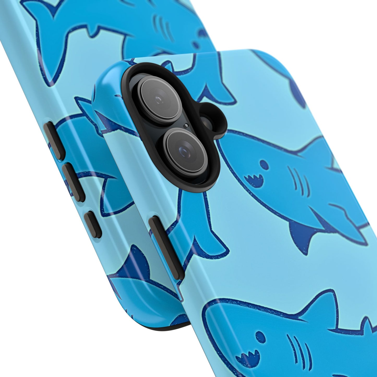 Smiley Shark Fun Pattern Tough Phone Case | Animals