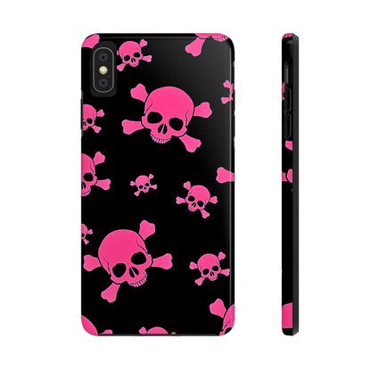 Funda resistente para teléfono estilo emo con calavera rosa | Estética