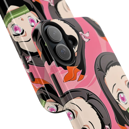 Nezuko Kamado Head Pattern Tough Phone Case | Anime - Demon Slayer