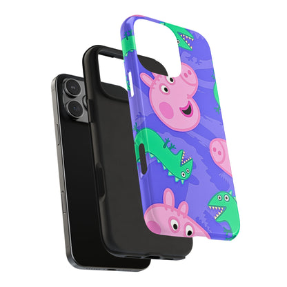 Peppa Pig & George Dinosaur Pattern Tough Phone Case | Cartoons - Peppa Pig