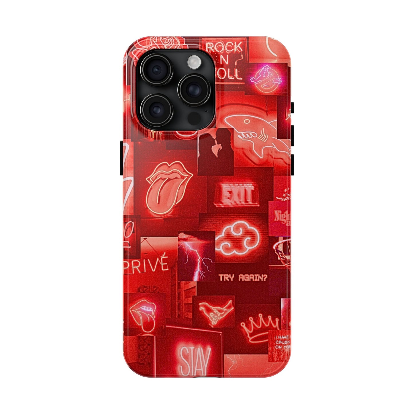 Funda resistente para teléfono con diseño de neón rojo | Estética