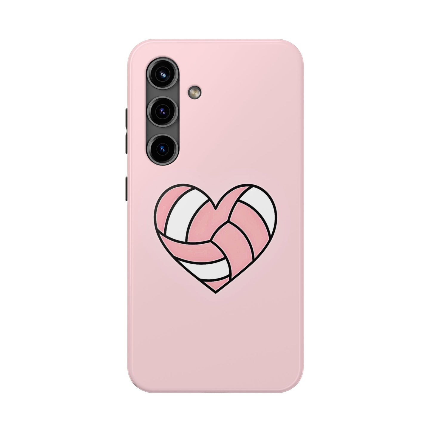Pink Volleyball Heart Tough Phone Case | Aesthetic