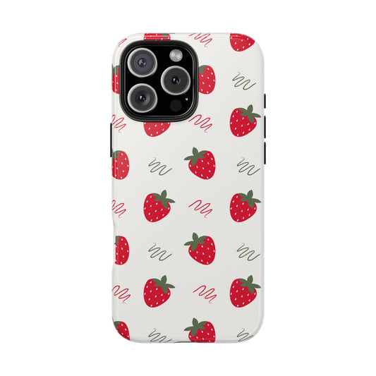 Strawberry Doodle Delight Tough Phone Case | Food