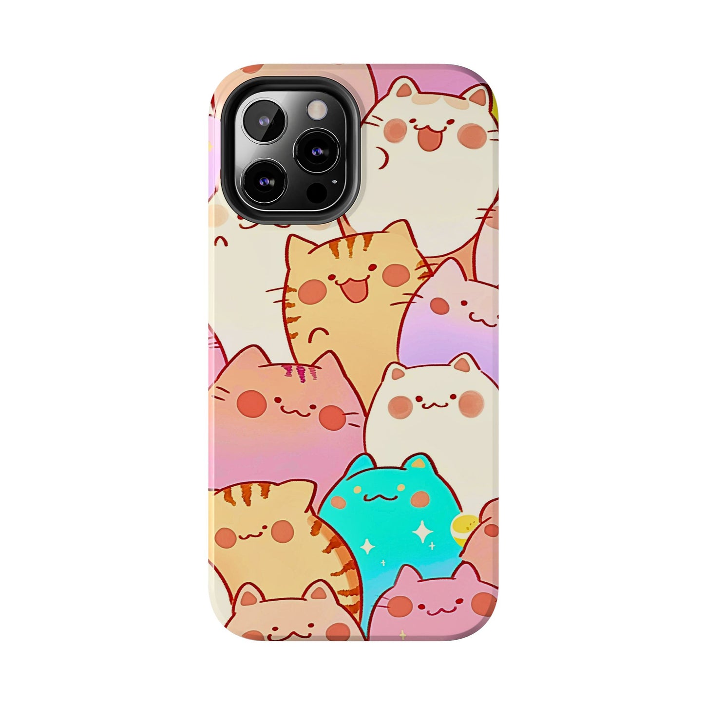 Kawaii Chubby Adorable Cats Tough Phone Case | Animals