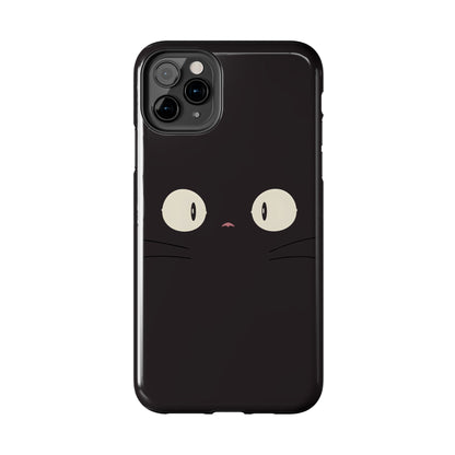 Adorable Black Cat Face and Eyes Minimal Tough Phone Case | Animals