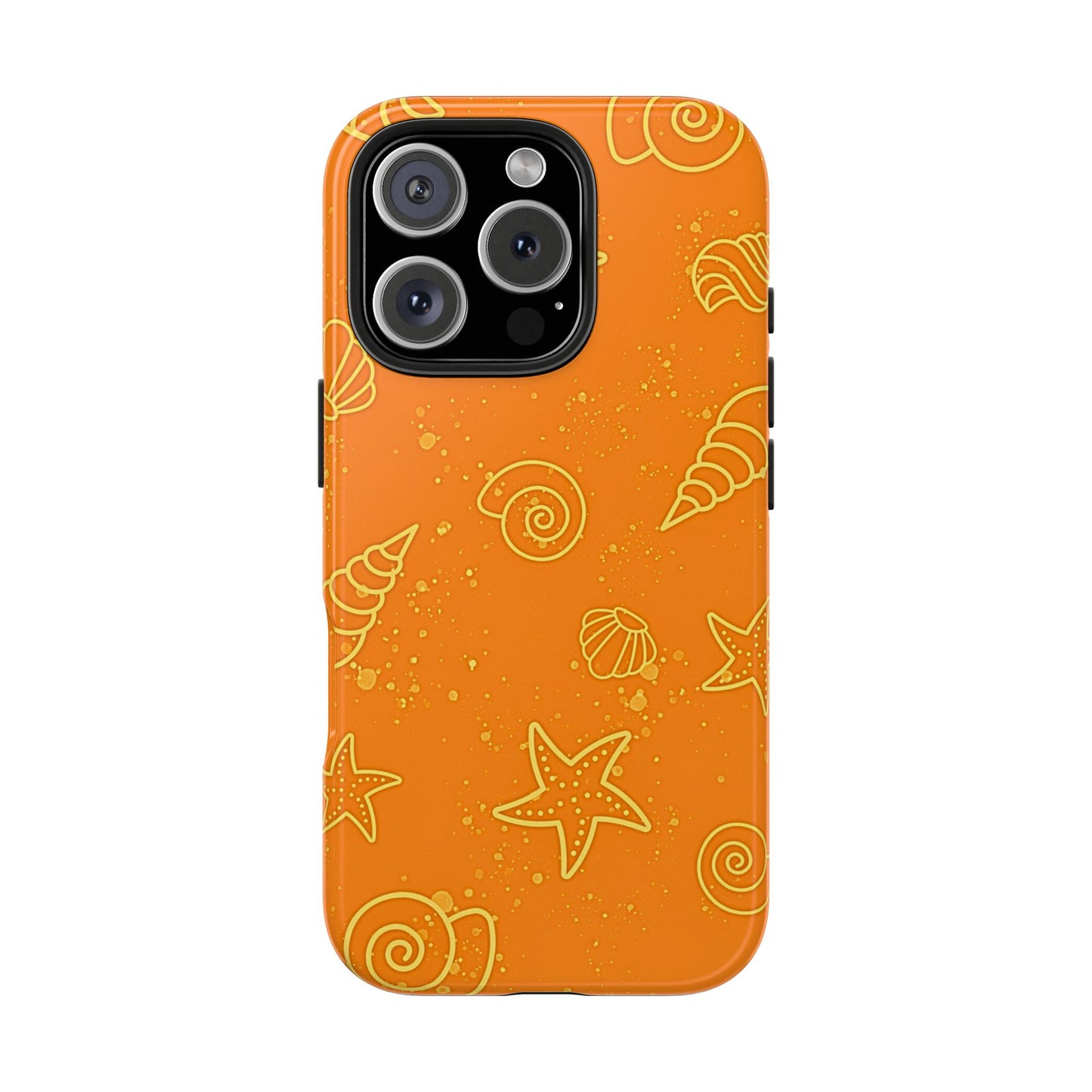 Funda resistente para teléfono con diseño de conchas naranjas | Estética