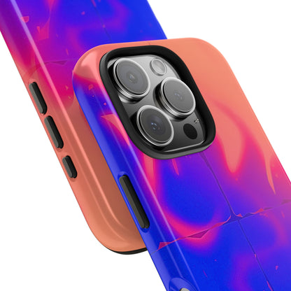Funda resistente para teléfono con diseño de llamas, degradado abstracto y resplandor del atardecer | Estética