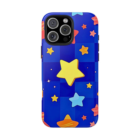 Vibrant Preppy Stars Pattern Tough Phone Case | Aesthetic