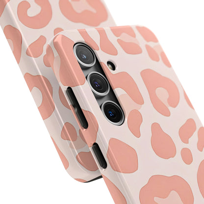 Funda resistente para teléfono con estampado de leopardo rosa preppy | Estética