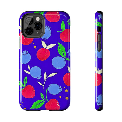 Funda resistente para teléfono con diseño de arándanos y fresas | Estética