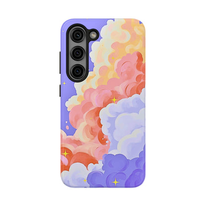 Funda resistente para teléfono con diseño de nubes de colores de ensueño | Estética