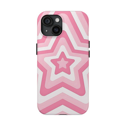 Pink Preppy Star Pattern Style Tough Phone Case | Aesthetic