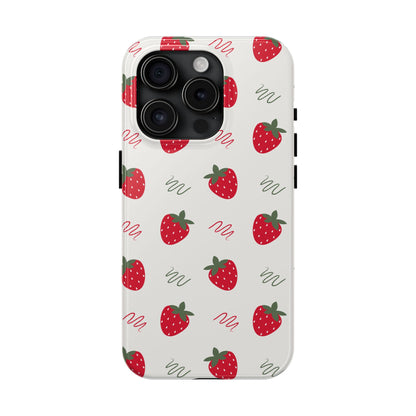 Strawberry Doodle Delight Tough Phone Case | Food