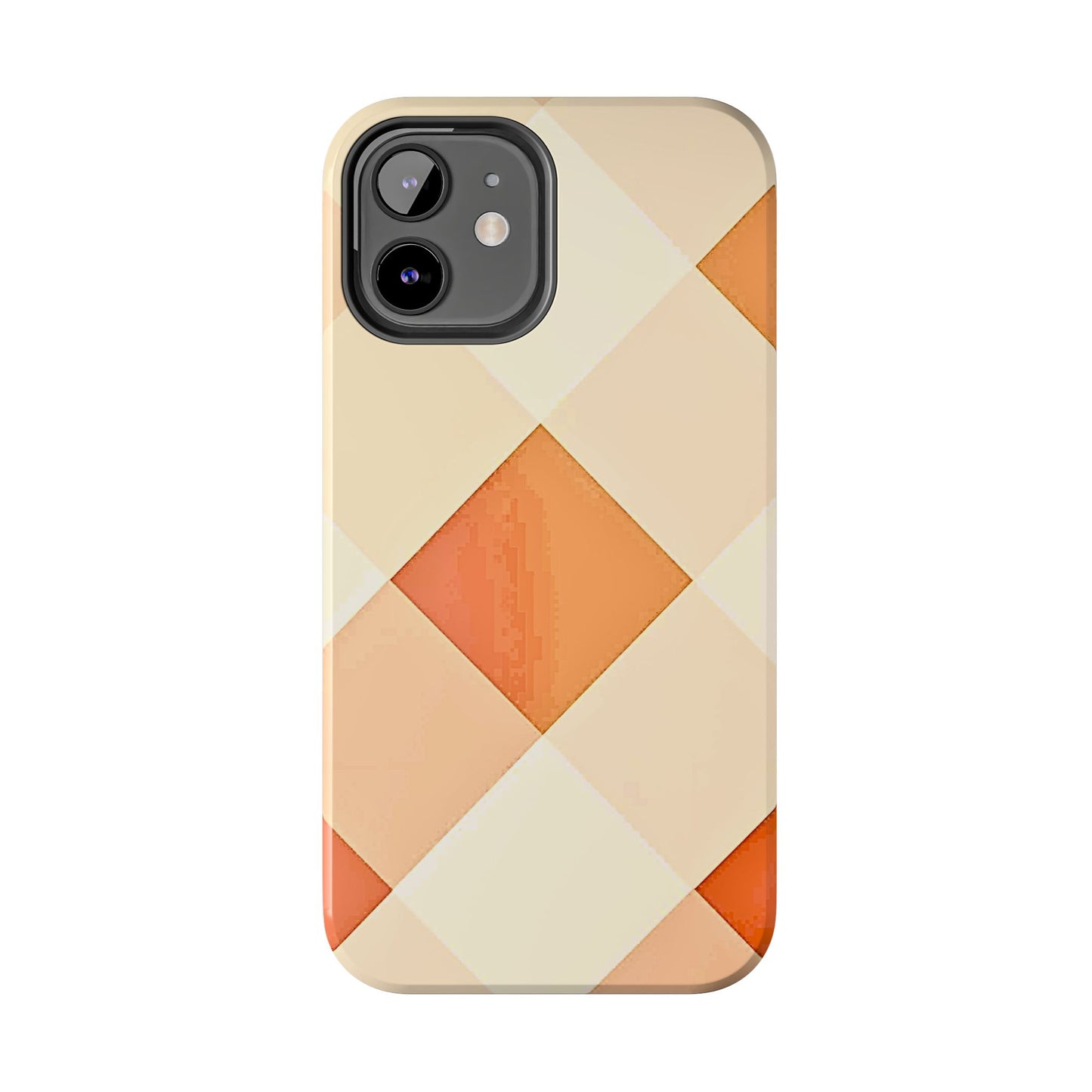 Pastel Minimalist Two-Tone Checkerboard Tough Phone Case | Aesthetic