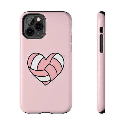 Pink Volleyball Heart Tough Phone Case | Aesthetic
