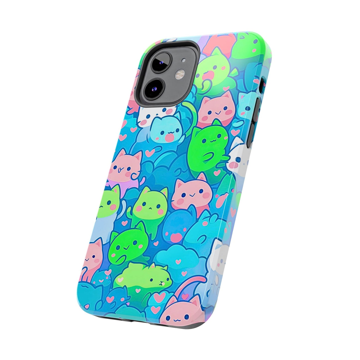 Cute Colorful Cats Pattern Style Tough Phone Case | Animals