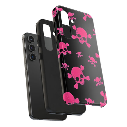 Funda resistente para teléfono estilo emo con calavera rosa | Estética
