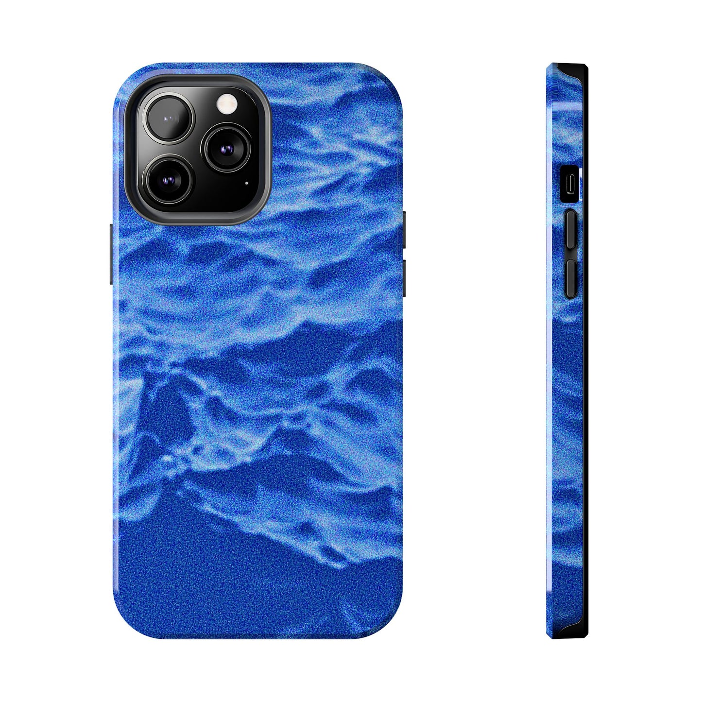 Funda resistente para teléfono azul oscuro con olas del océano borrosas | Estética