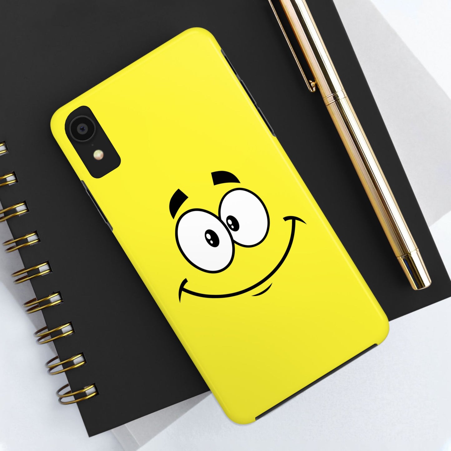 Smiley Happy Face Yellow Minimalist Cartoon Tough Phone Case | Funny