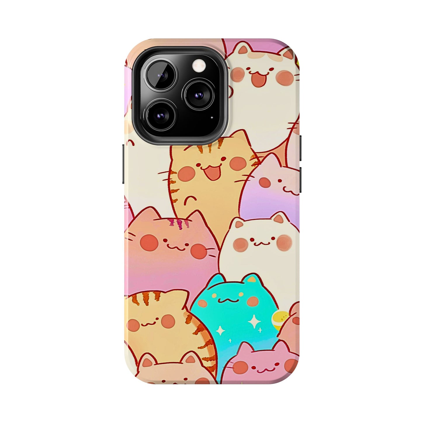 Kawaii Chubby Adorable Cats Tough Phone Case | Animals