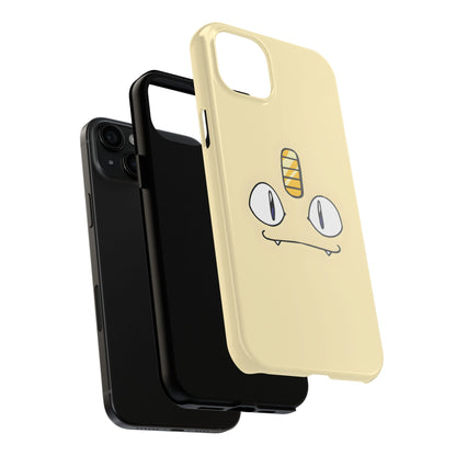 Cat Minimal Gold Coin Face Tough Phone Case | Anime