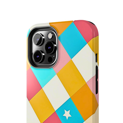 Vibrant Preppy Checkered Tough Phone Case | Aesthetic