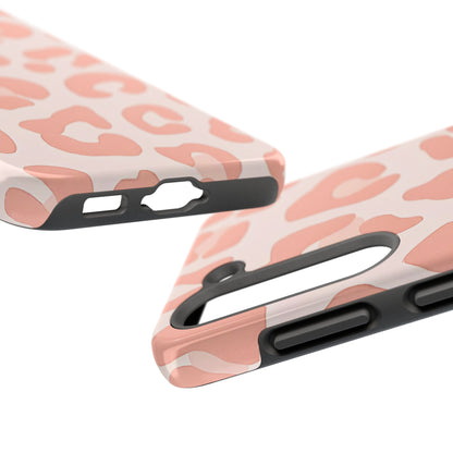 Funda resistente para teléfono con estampado de leopardo rosa preppy | Estética