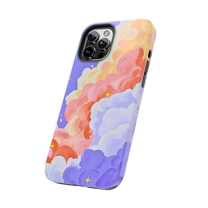 Funda resistente para teléfono con diseño de nubes de colores de ensueño | Estética