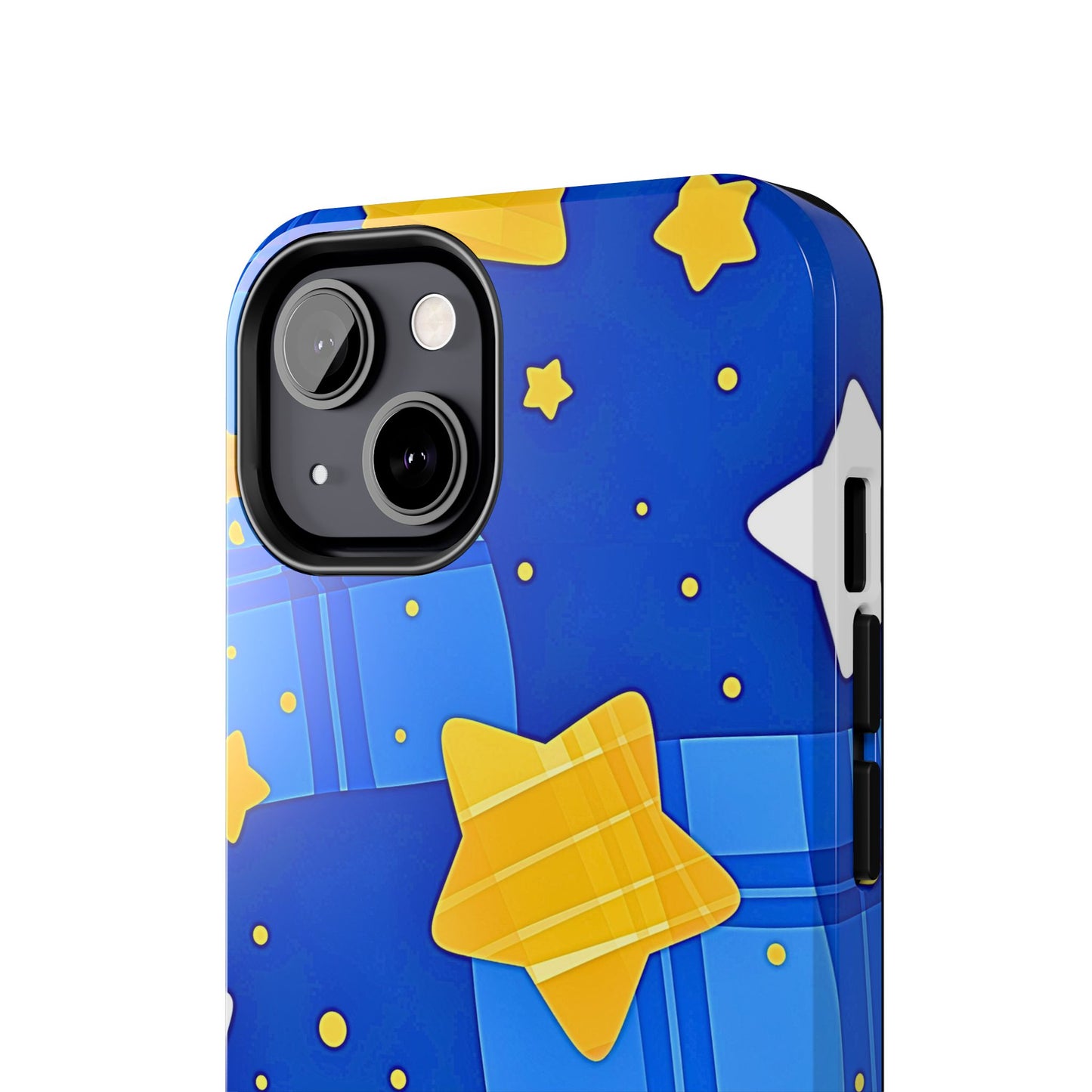 Funda resistente para teléfono con estampado de estrellas y cuadros preppy | Estética