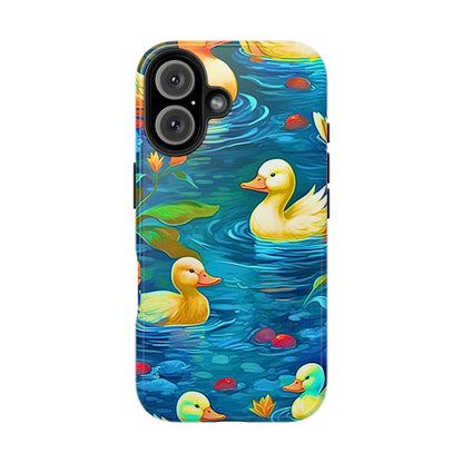 Ducks in the Pond Pattern Style Tough Phone Case | Animals