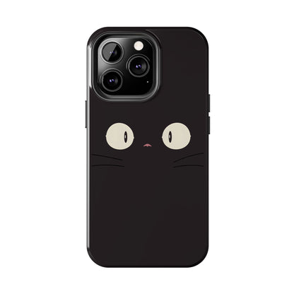 Adorable Black Cat Face and Eyes Minimal Tough Phone Case | Animals