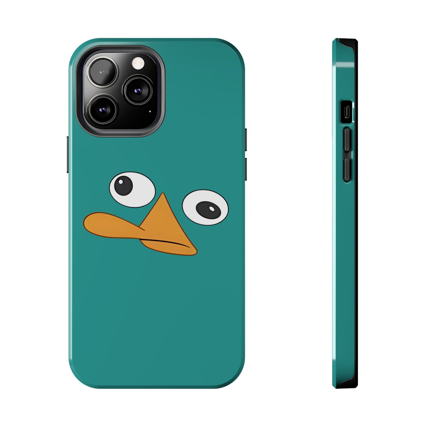 Phineas and Ferb Perry Platypus Eyes Teal Expression Tough Phone Case | Cartoon