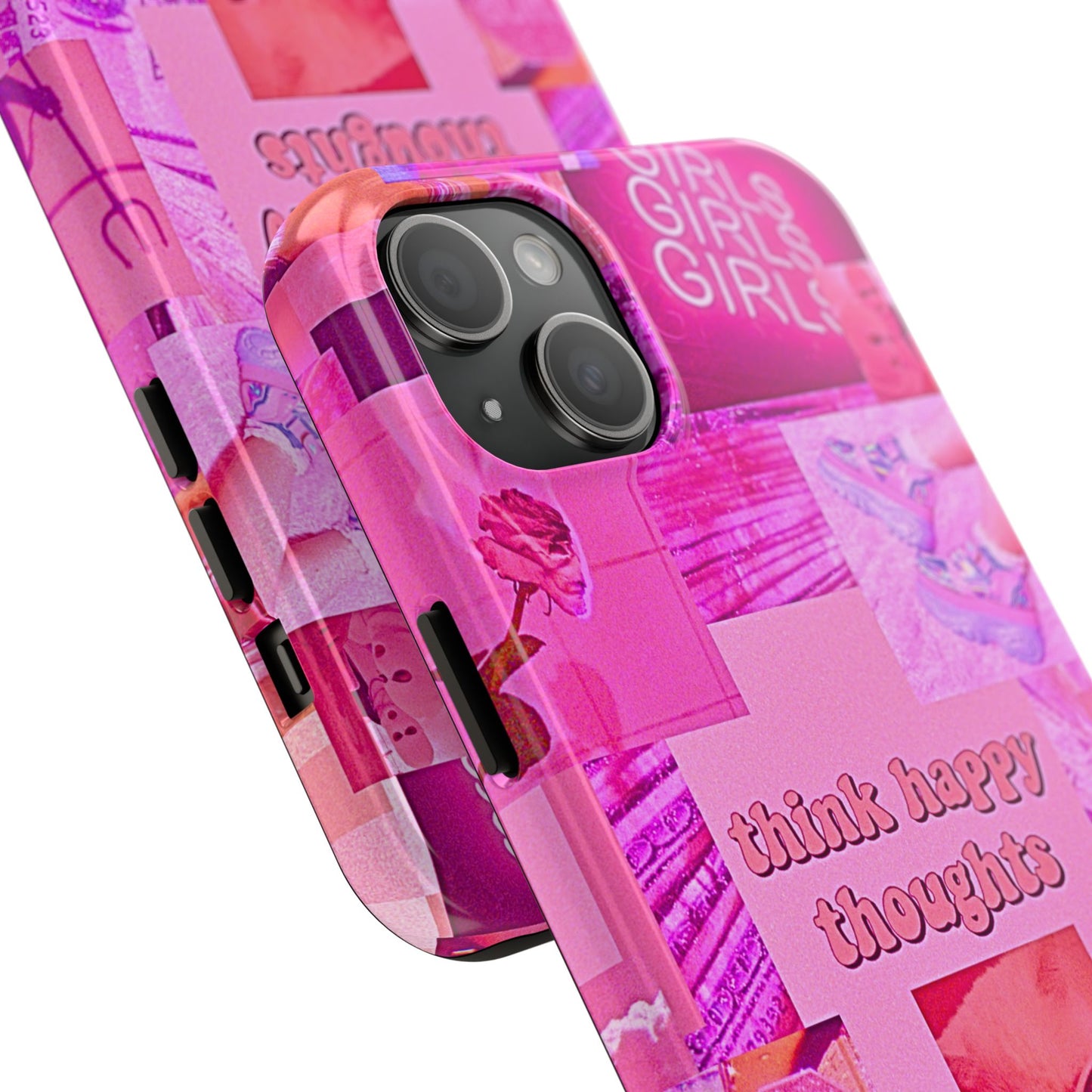 Think Happy Thoughts Pink Tough Phone Case | Aesthetic