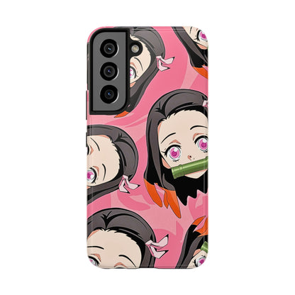 Nezuko Kamado Head Pattern Tough Phone Case | Anime - Demon Slayer
