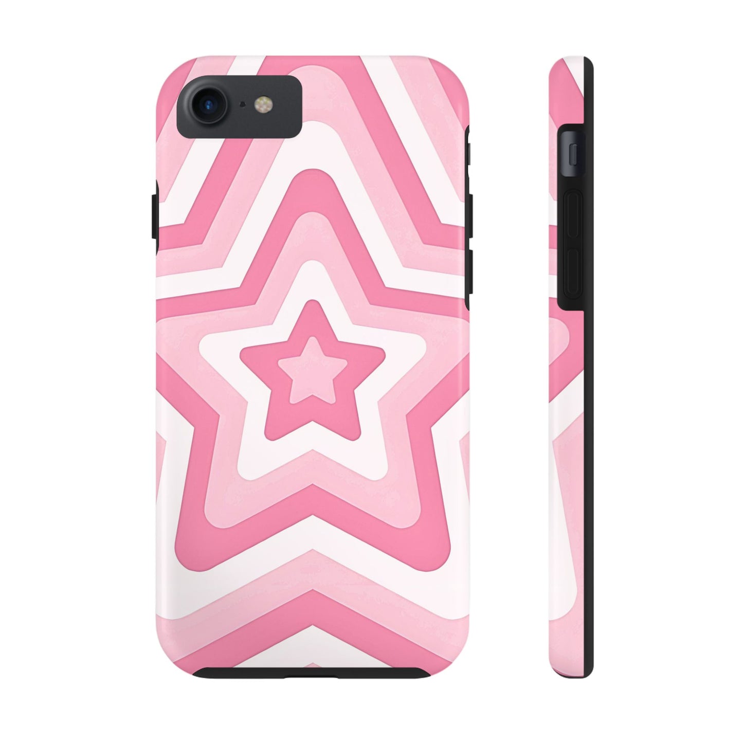 Pink Preppy Star Pattern Style Tough Phone Case | Aesthetic