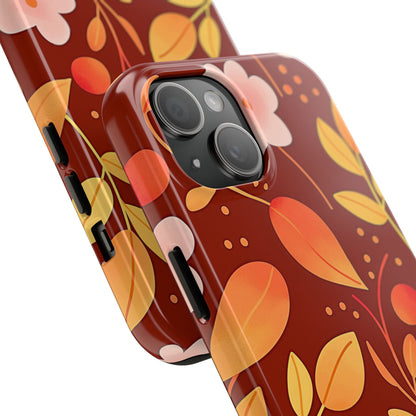 Autumn Fall Leaf Pattern Tough Phone Case | Aesthetic