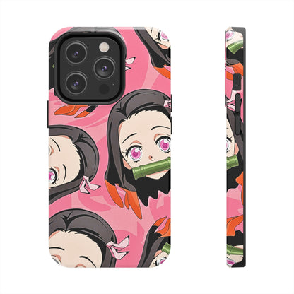 Nezuko Kamado Head Pattern Tough Phone Case | Anime - Demon Slayer