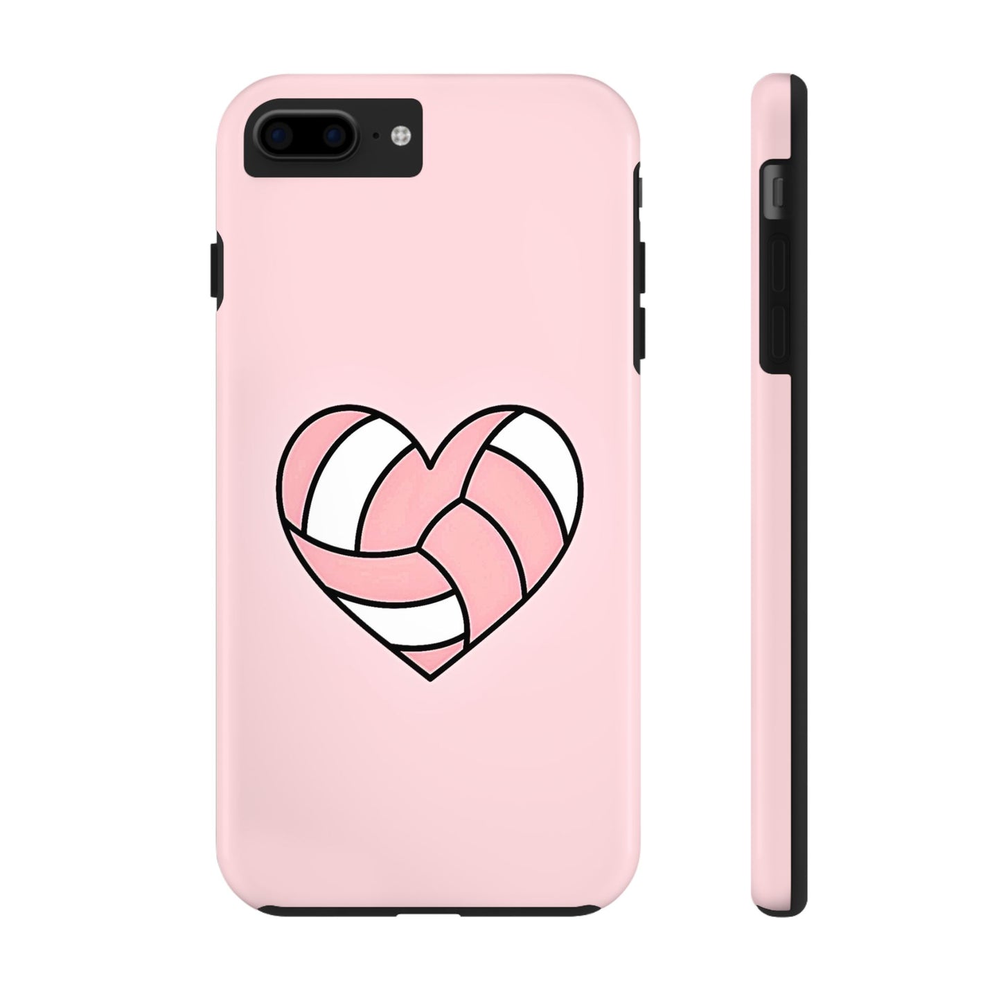 Pink Volleyball Heart Tough Phone Case | Aesthetic