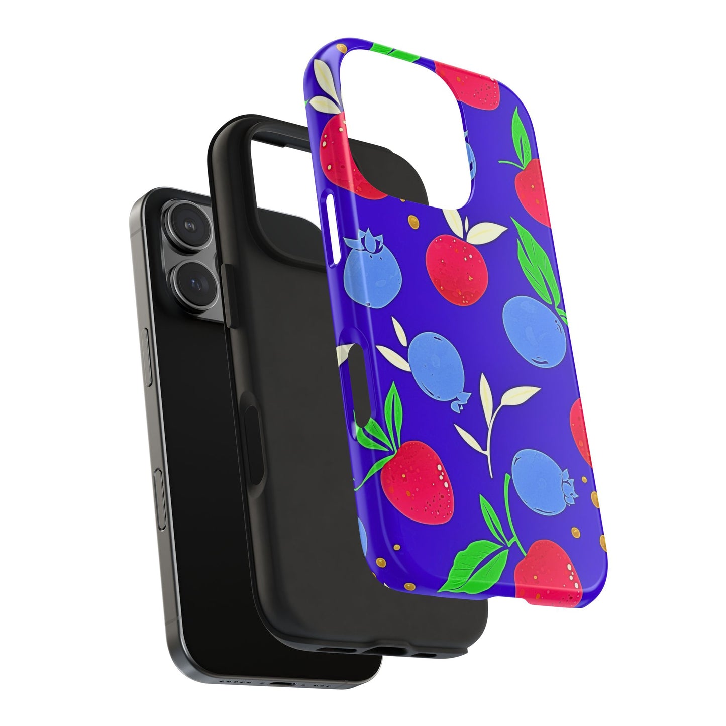 Funda resistente para teléfono con diseño de arándanos y fresas | Estética
