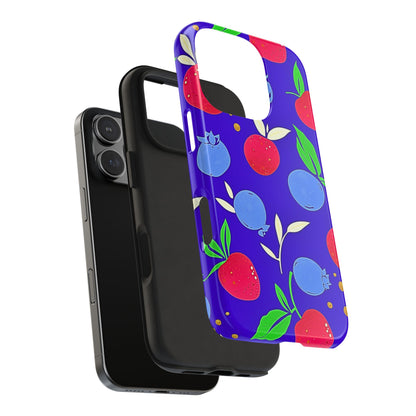 Funda resistente para teléfono con diseño de arándanos y fresas | Estética