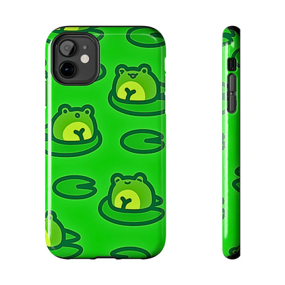 Cute Green Frogs Pattern Tough Phone Case | Animals