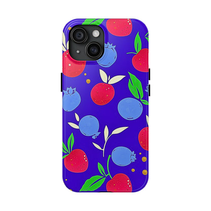 Funda resistente para teléfono con diseño de arándanos y fresas | Estética