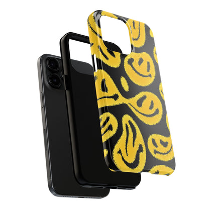 Funda resistente para teléfono con cara sonriente psicodélica colorida (versión 1) | Estética