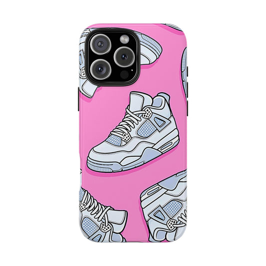 Funda resistente para teléfono con diseño de zapatillas Jordan 4 blancas | Estética